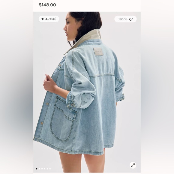 Free People Jackets & Blazers - Free people lemon denim jacket we the free size L large